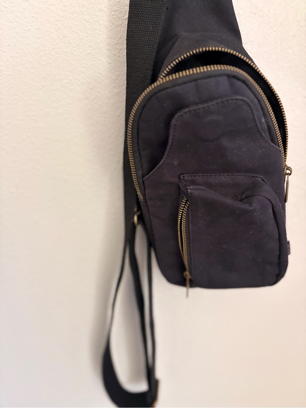 Women’s Black Canvas Satchel Sling Bag - Casual Everyday Carry